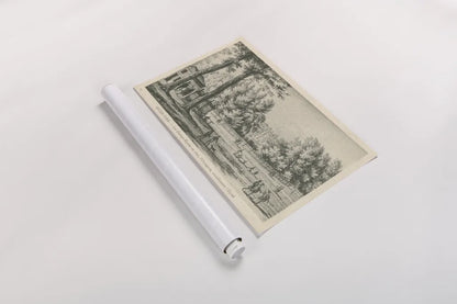 Vintage Paris Postcard I by Wild Apple Portfolio. shown as a rolled paper print. Available as archival giclee rolled canvas, fine art paper, or poster print. SKU 78852i.