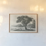 Vintage Paris Postcard II by Wild Apple Portfolio. shown as a paper print in a natural frame. Available as a archival giclee rolled canvas, fine art paper, or poster print. SKU 78853i.