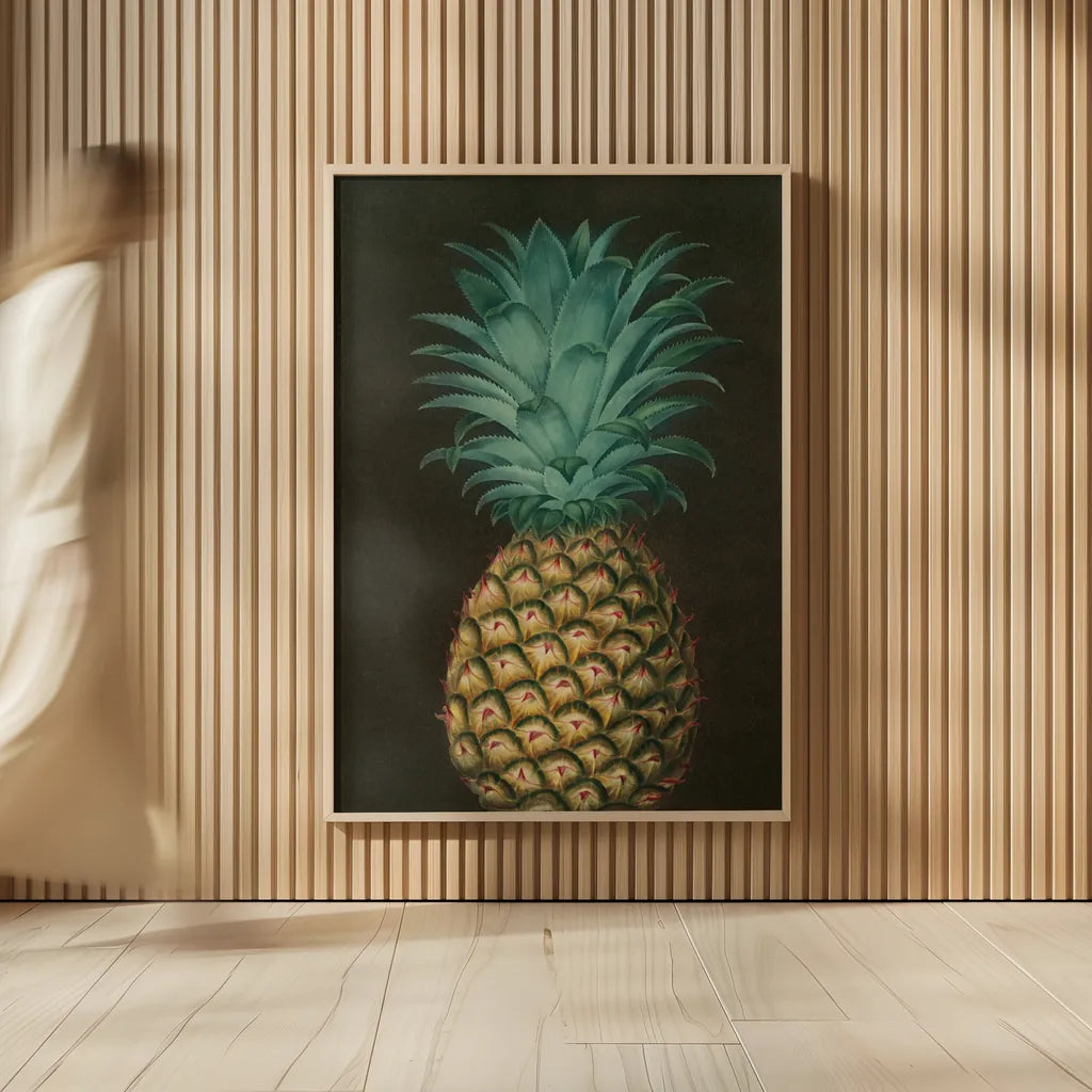 Vintage Pineapple I by Wild Apple Portfolio. shown as over sized large wall art. Available as an archival giclee rolled canvas, fine art paper, or poster print. SKU 81201h.
