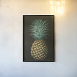 Vintage Pineapple I by Wild Apple Portfolio. shown as a paper print in a black flame. Available as a archival giclee rolled canvas, fine art paper, or poster print. SKU 81201h.
