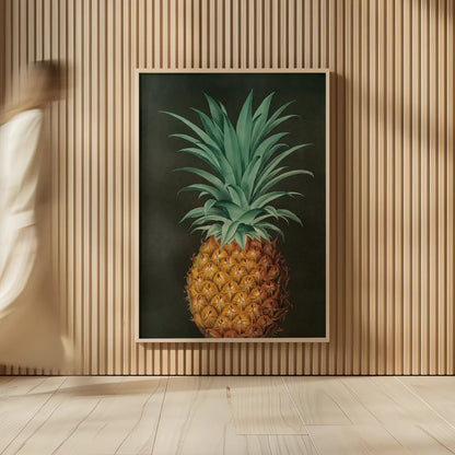 Vintage Pineapple II by Wild Apple Portfolio. shown as over sized large wall art. Available as an archival giclee rolled canvas, fine art paper, or poster print. SKU 81202h.