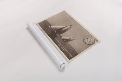 Vintage Sailing I Sepia by Wild Apple Portfolio. shown as a rolled paper print. Available as archival giclee rolled canvas, fine art paper, or poster print. SKU 47261i.