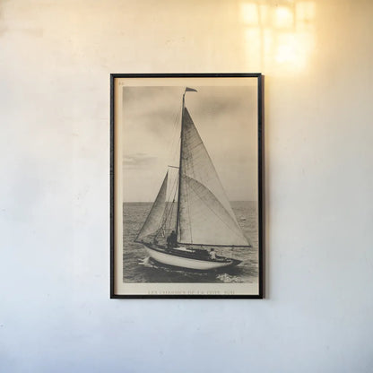 Vintage Sailing II No Stamp by Wild Apple Portfolio. shown as a paper print in a black flame. Available as a archival giclee rolled canvas, fine art paper, or poster print. SKU 86055h.