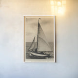 Vintage Sailing II No Stamp by Wild Apple Portfolio. shown as a paper print in a white frame. Available as a archival giclee rolled canvas, fine art paper, or poster print. SKU 86055h.