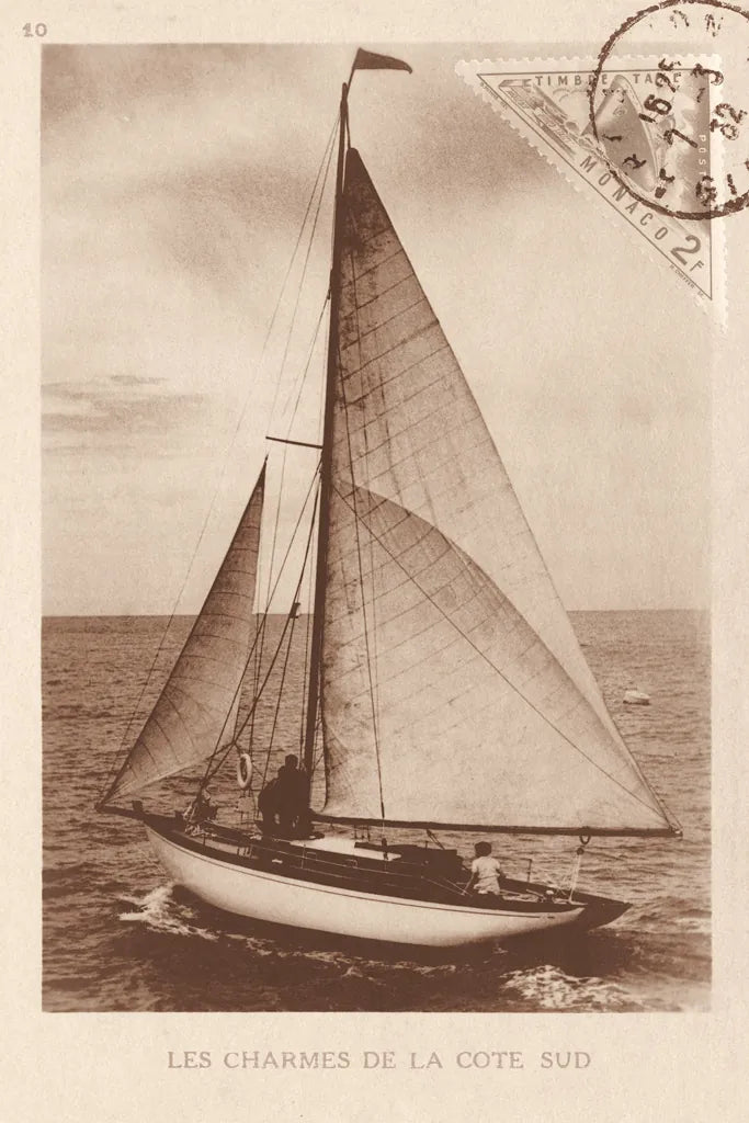 Vintage Sailing II Sepia by Wild Apple Portfolio. SKU 47262h. Archival Giclee Fine art print for wall decor.