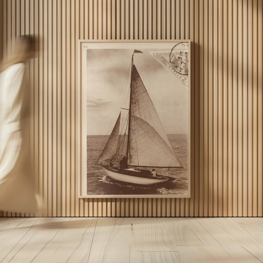 Vintage Sailing II Sepia by Wild Apple Portfolio. shown as over sized large wall art. Available as an archival giclee rolled canvas, fine art paper, or poster print. SKU 47262h.