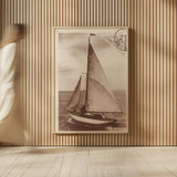 Vintage Sailing II Sepia by Wild Apple Portfolio. shown as over sized large wall art. Available as an archival giclee rolled canvas, fine art paper, or poster print. SKU 47262h.