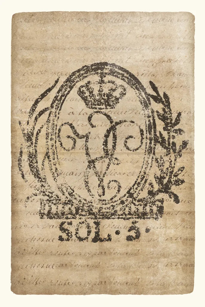 Vintage Seal III Antique Border v3 by Wild Apple Portfolio. SKU 47832h. Archival Giclee Fine art print for wall decor.