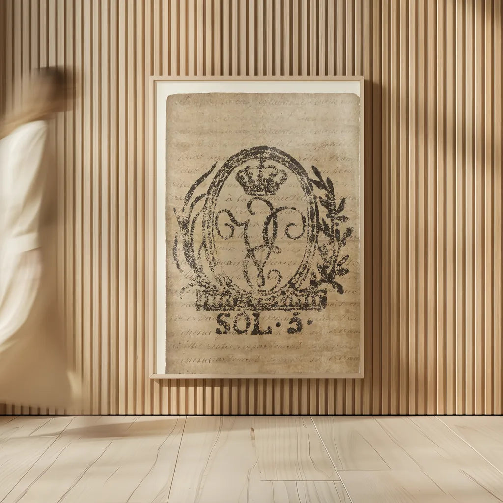 Vintage Seal III Antique Border v3 by Wild Apple Portfolio. shown as over sized large wall art. Available as an archival giclee rolled canvas, fine art paper, or poster print. SKU 47832h.