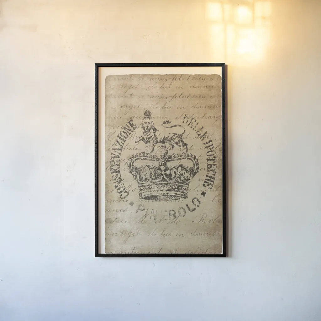 Vintage Seal IV Antique Border v3 by Wild Apple Portfolio. shown as a paper print in a black flame. Available as a archival giclee rolled canvas, fine art paper, or poster print. SKU 47833h.
