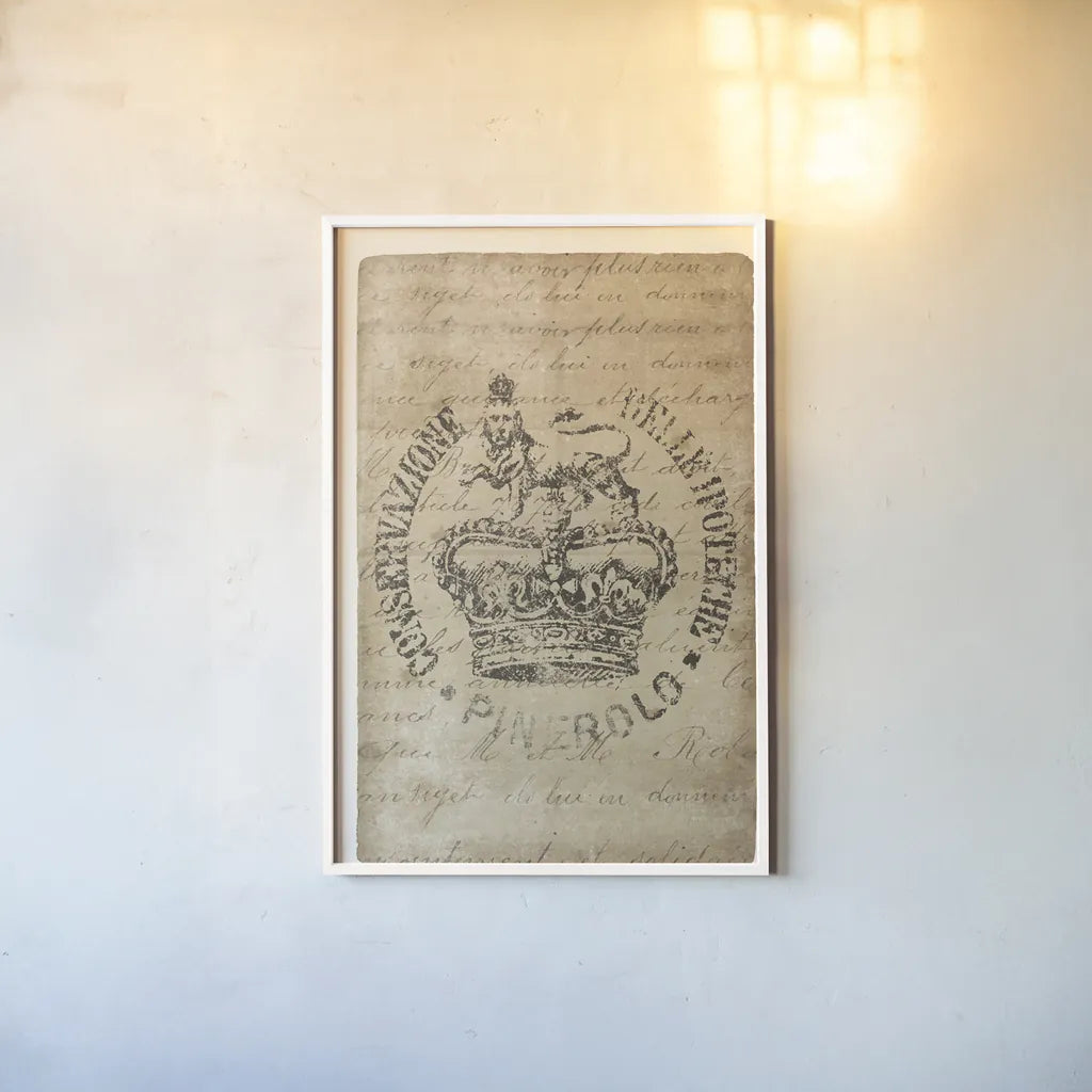 Vintage Seal IV Antique Border v3 by Wild Apple Portfolio. shown as a paper print in a white frame. Available as a archival giclee rolled canvas, fine art paper, or poster print. SKU 47833h.