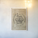 Vintage Seal IV Antique Border v3 by Wild Apple Portfolio. shown as a paper print in a white frame. Available as a archival giclee rolled canvas, fine art paper, or poster print. SKU 47833h.