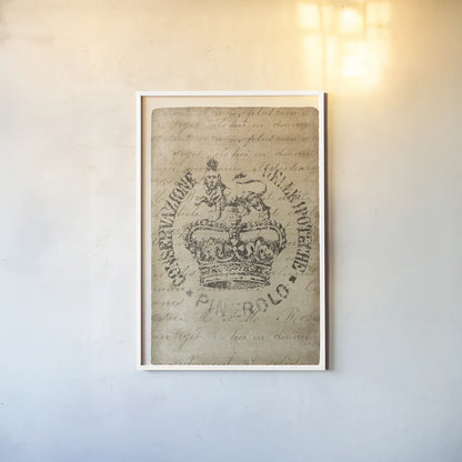Vintage Seal IV Antique Border v3 by Wild Apple Portfolio. shown as a paper print in a white frame. Available as a archival giclee rolled canvas, fine art paper, or poster print. SKU 47833h.