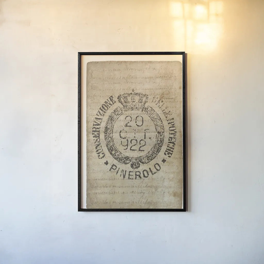 Vintage Seal IX Antique Border v3 by Wild Apple Portfolio. shown as a paper print in a black flame. Available as a archival giclee rolled canvas, fine art paper, or poster print. SKU 47835h.