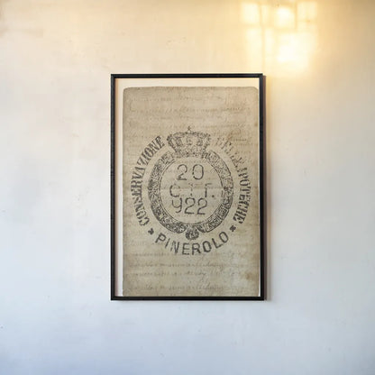 Vintage Seal IX Antique Border v3 by Wild Apple Portfolio. shown as a paper print in a black flame. Available as a archival giclee rolled canvas, fine art paper, or poster print. SKU 47835h.