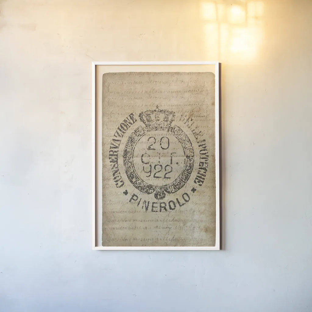Vintage Seal IX Antique Border v3 by Wild Apple Portfolio. shown as a paper print in a white frame. Available as a archival giclee rolled canvas, fine art paper, or poster print. SKU 47835h.