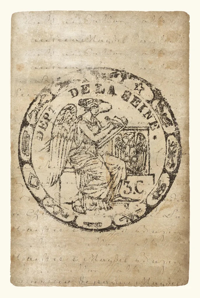 Vintage Seal VI Antique Border v3 by Wild Apple Portfolio. SKU 47834h. Archival Giclee Fine art print for wall decor.