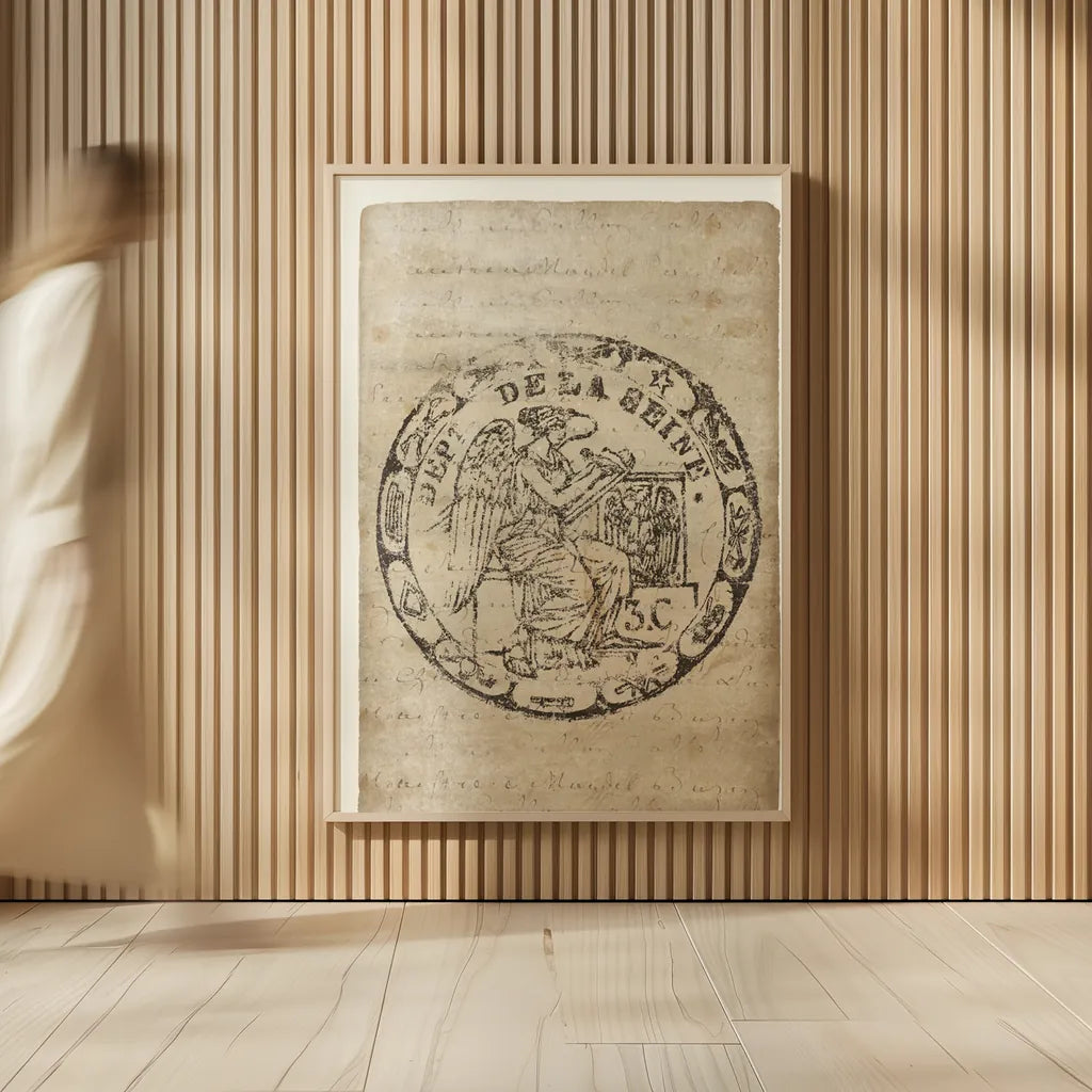 Vintage Seal VI Antique Border v3 by Wild Apple Portfolio. shown as over sized large wall art. Available as an archival giclee rolled canvas, fine art paper, or poster print. SKU 47834h.