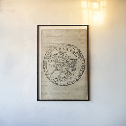 Vintage Seal VI Antique Border v3 by Wild Apple Portfolio. shown as a paper print in a black flame. Available as a archival giclee rolled canvas, fine art paper, or poster print. SKU 47834h.