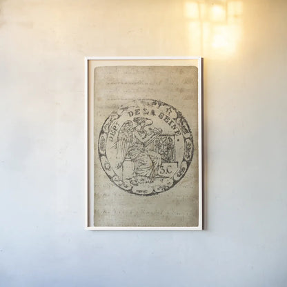 Vintage Seal VI Antique Border v3 by Wild Apple Portfolio. shown as a paper print in a white frame. Available as a archival giclee rolled canvas, fine art paper, or poster print. SKU 47834h.