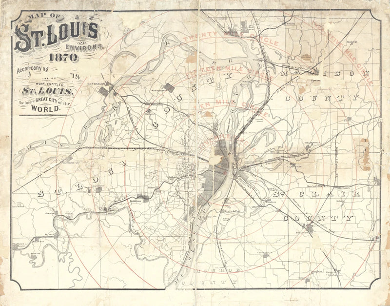 Vintage St Louis Map by Wild Apple Portfolio