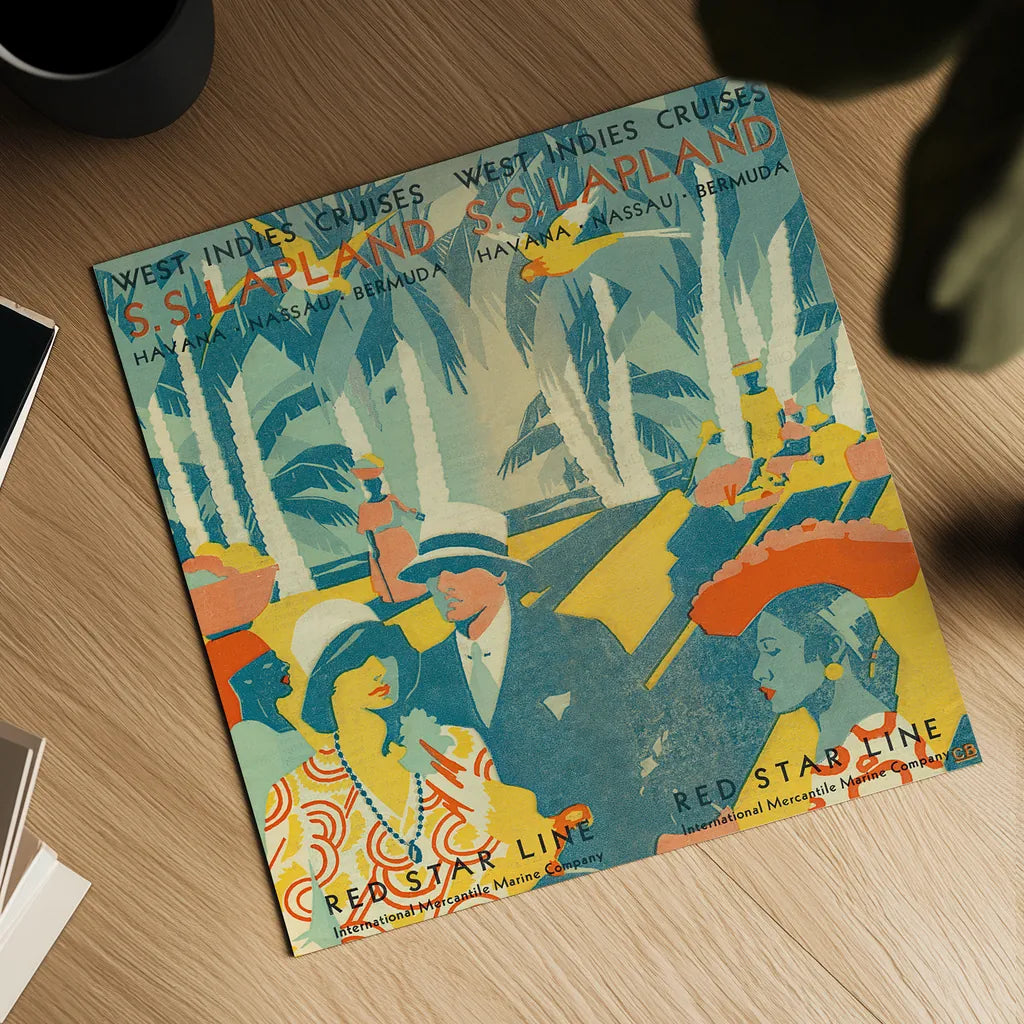 Vintage Travel Brochure VI by Wild Apple Portfolio. Shown as a detailed flat fine art print, highlighting archival giclee quality. Available as an archival giclee rolled canvas, fine art paper, or poster print. SKU 27134a.