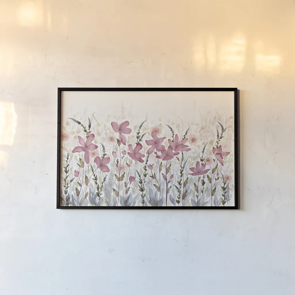 Watercolor Garden Light by Wild Apple Portfolio. shown as a paper print in a black flame. Available as a archival giclee rolled canvas, fine art paper, or poster print. SKU 32928i.