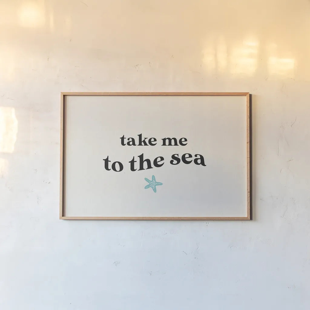 Wave Words I by Wild Apple Portfolio. shown as a paper print in a natural frame. Available as a archival giclee rolled canvas, fine art paper, or poster print. SKU 86638i.