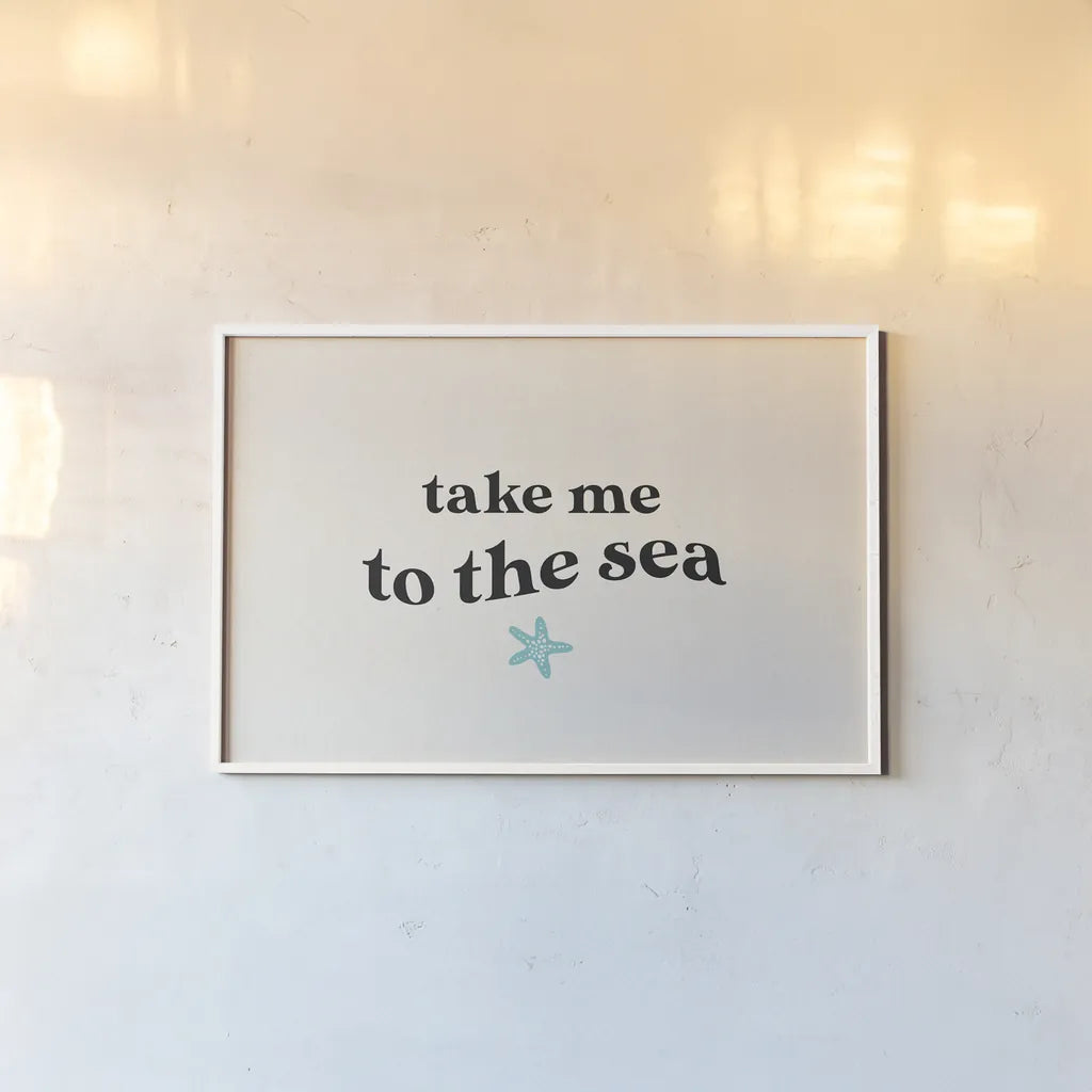 Wave Words I by Wild Apple Portfolio. shown as a paper print in a white frame. Available as a archival giclee rolled canvas, fine art paper, or poster print. SKU 86638i.