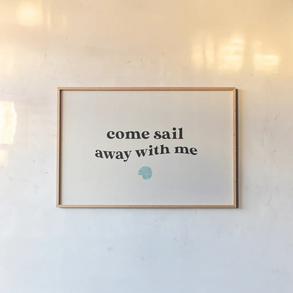 Wave Words II by Wild Apple Portfolio. shown as a paper print in a natural frame. Available as a archival giclee rolled canvas, fine art paper, or poster print. SKU 86639i.