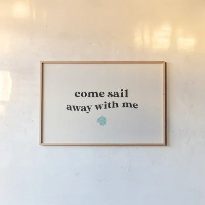 Wave Words II by Wild Apple Portfolio. shown as a paper print in a natural frame. Available as a archival giclee rolled canvas, fine art paper, or poster print. SKU 86639i.