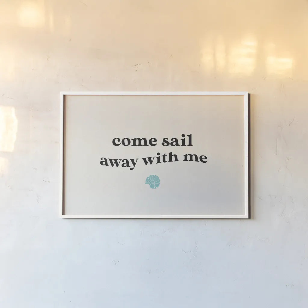 Wave Words II by Wild Apple Portfolio. shown as a paper print in a white frame. Available as a archival giclee rolled canvas, fine art paper, or poster print. SKU 86639i.