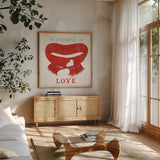Winter Sentiments II by Wild Apple Portfolio. Shown in a natural wood frame in a cozy modern living room. Available as an archival giclee rolled canvas, fine art paper, or poster print. SKU 35541a.