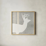 Woodland Animal I by Wild Apple Portfolio. Shown in a natural wood glass frame for a timeless modern aesthetic. Available as an archival giclee rolled canvas, fine art paper, or poster print. SKU 43120a.