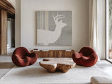 Woodland Animal I by Wild Apple Portfolio. Shown as extra-large giant wall art in a modern living room. Available as an archival giclee rolled canvas, fine art paper, or poster print. SKU 43120a.