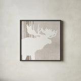 Woodland Animal III by Wild Apple Portfolio. Shown in a sleek black glass frame for a contemporary gallery look. Available as an archival giclee rolled canvas, fine art paper, or poster print. SKU 43122a.
