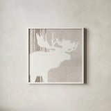 Woodland Animal III by Wild Apple Portfolio. Shown in a crisp white glass frame for a clean and minimalist style. Available as an archival giclee rolled canvas, fine art paper, or poster print. SKU 43122a.