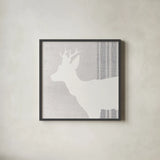 Woodland Animal IV by Wild Apple Portfolio. Shown in a sleek black glass frame for a contemporary gallery look. Available as an archival giclee rolled canvas, fine art paper, or poster print. SKU 43123a.