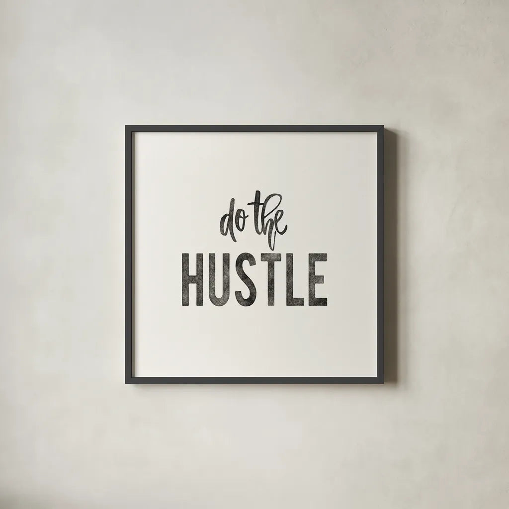 Work from Home II by Wild Apple Portfolio. Shown in a sleek black glass frame for a contemporary gallery look. Available as an archival giclee rolled canvas, fine art paper, or poster print. SKU 65661a.