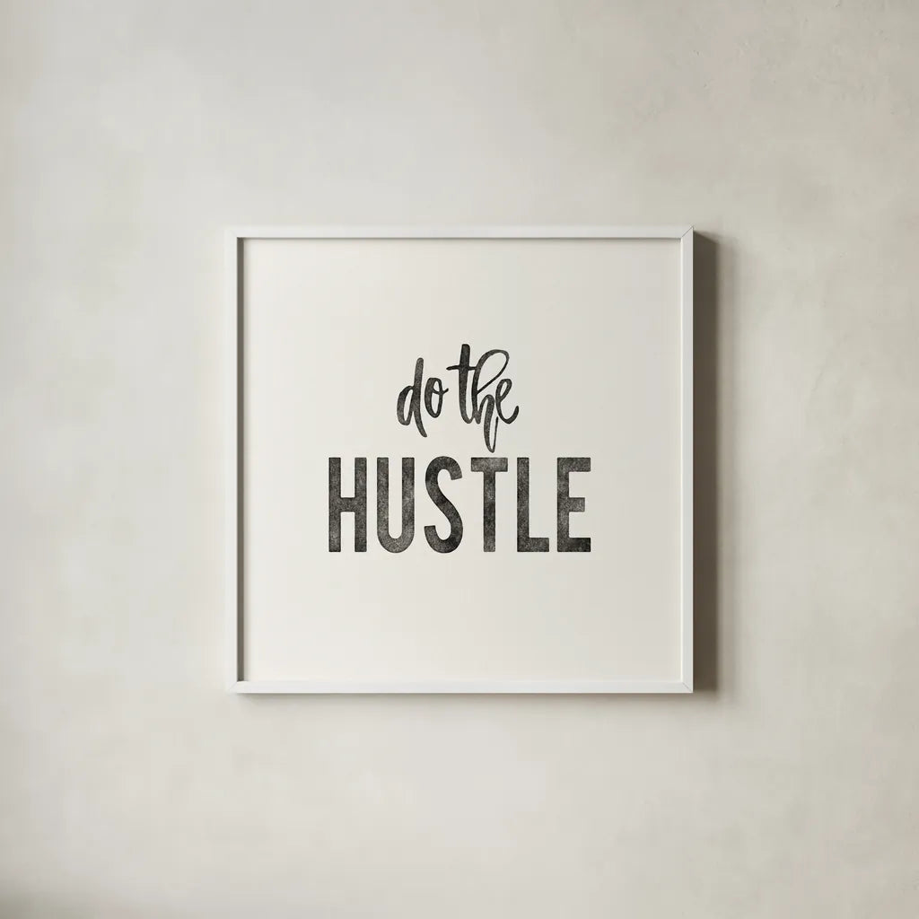 Work from Home II by Wild Apple Portfolio. Shown in a crisp white glass frame for a clean and minimalist style. Available as an archival giclee rolled canvas, fine art paper, or poster print. SKU 65661a.