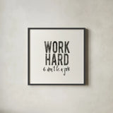 Work from Home III by Wild Apple Portfolio. Shown in a sleek black glass frame for a contemporary gallery look. Available as an archival giclee rolled canvas, fine art paper, or poster print. SKU 65662a.