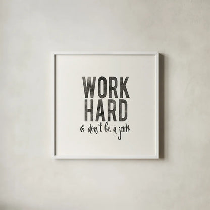 Work from Home III by Wild Apple Portfolio. Shown in a crisp white glass frame for a clean and minimalist style. Available as an archival giclee rolled canvas, fine art paper, or poster print. SKU 65662a.