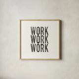 Work from Home IV by Wild Apple Portfolio. Shown in a natural wood glass frame for a timeless modern aesthetic. Available as an archival giclee rolled canvas, fine art paper, or poster print. SKU 65663a.