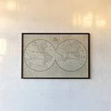 World Map by Wild Apple Portfolio. shown as a paper print in a black flame. Available as a archival giclee rolled canvas, fine art paper, or poster print. SKU 18263i.