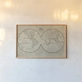World Map by Wild Apple Portfolio. shown as a paper print in a natural frame. Available as a archival giclee rolled canvas, fine art paper, or poster print. SKU 18263i.