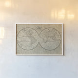 World Map by Wild Apple Portfolio. shown as a paper print in a white frame. Available as a archival giclee rolled canvas, fine art paper, or poster print. SKU 18263i.