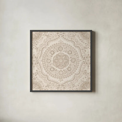 Zen Mandala by Wild Apple Portfolio. Shown in a sleek black glass frame for a contemporary gallery look. Available as an archival giclee rolled canvas, fine art paper, or poster print. SKU 82170a.