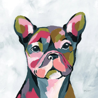 Abstract French Bulldog by Yvette St. Amant. SKU 89575a. Archival Giclee Fine art print for wall decor.