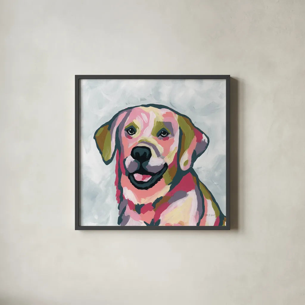 Abstract Lab by Yvette St. Amant. Shown in a sleek black glass frame for a contemporary gallery look. Available as an archival giclee rolled canvas, fine art paper, or poster print. SKU 89578a.