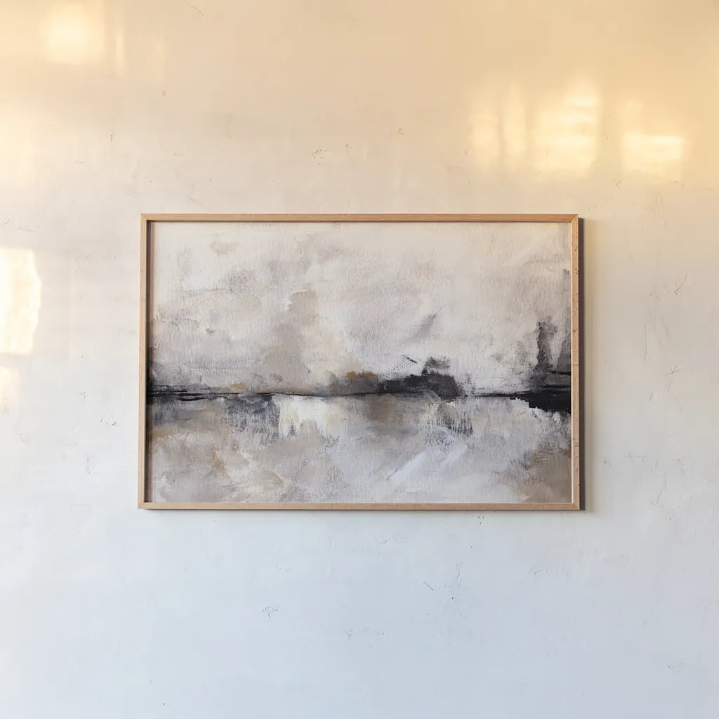 Abstract Landscape by Yvette St. Amant. shown as a paper print in a natural frame. Available as a archival giclee rolled canvas, fine art paper, or poster print. SKU 88201i.